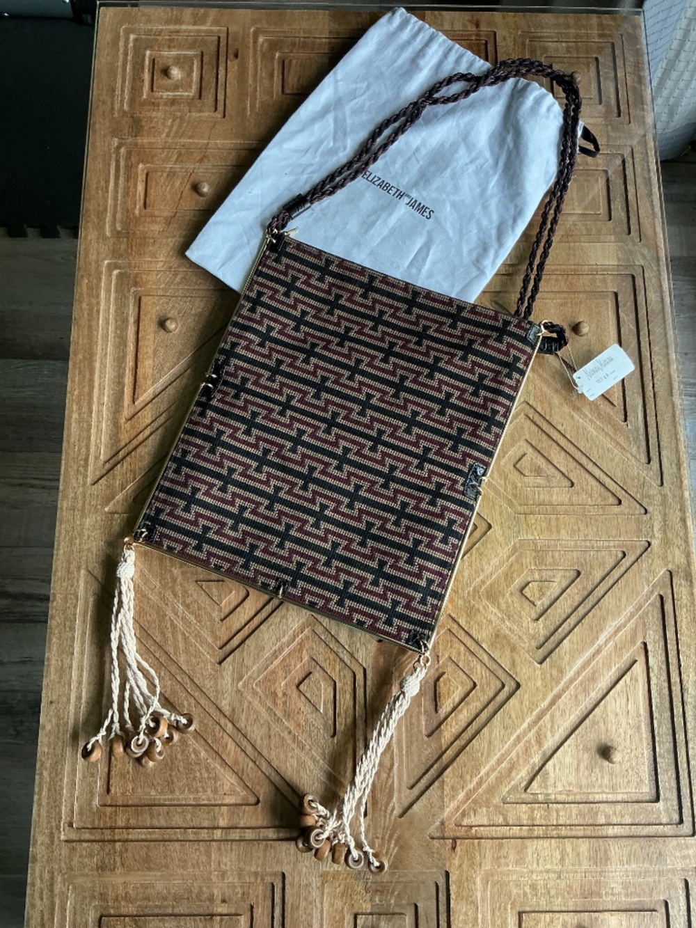 Elizabeth and James, crocodile embossed leather clutch - Picture 2 of 5